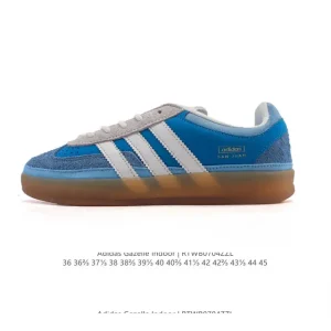 Adidas Originals Gazelle Indoor Retro Leather Sneakers with Gum Sole