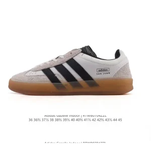 Adidas Originals Gazelle Indoor Retro Leather Sneakers with Gum Sole