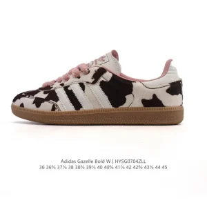 Adidas Originals Gazelle Indoor Retro Cow Print Plush Sneakers
