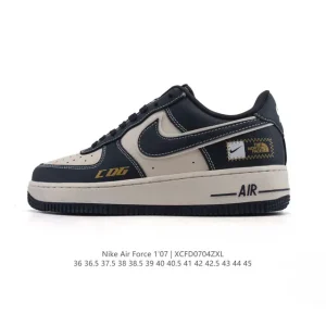 Nike Air Force 1 '07 Low White Leather Sneakers with Air Cushion