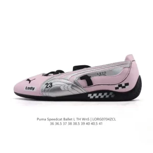 Puma Speedcat Ballet Mary Jane Shoes for Women White Silver