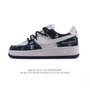 Nike Air Force 1 07 Low White Low Top Sneakers with Platform Sole