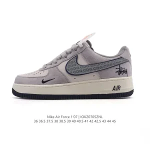 Nike Air Force 1 07 Low White Leather Sneakers with Air Cushion