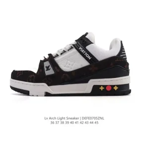 Louis Vuitton Trainer Sneaker Low White Leather Men Women Shoes