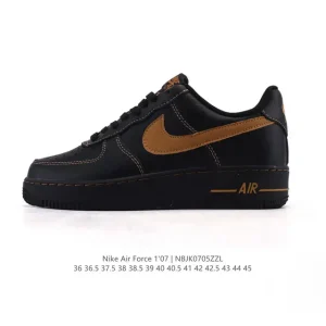 Nike Air Force 1 '07 Low White Leather Sneakers with Air Cushion