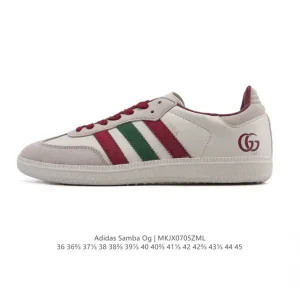 Adidas Samba OG Classic Leather Sneakers White Gum Sole