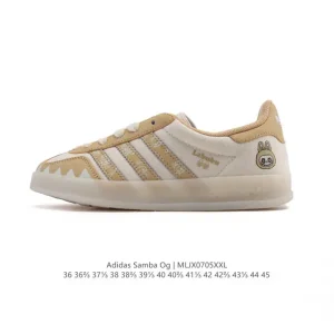 Adidas Samba OG Classic Leather Sneakers White Gum Sole