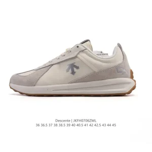 Descente Chron Retro Leather Canvas Sneakers for Men and Women