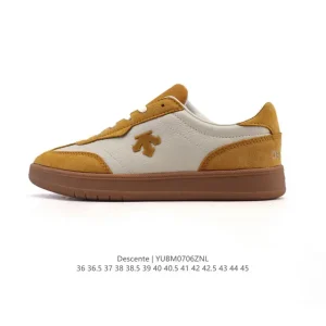 Descente Lightweight Leather Shoes Fashion Casual Sports Board Shoes Thick Sole Height Increasing Unisex Business Shoes