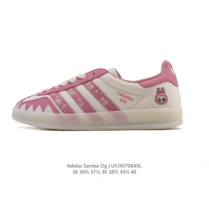 Adidas Samba OG Labubu Women's Leather Sneakers White T-toe