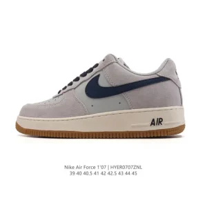 Nike Air Force 1 07 Low White Leather Sneakers with Air Cushioning