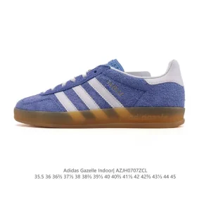 Adidas Originals Gazelle Indoor Retro Leather Sneakers with Gum Sole