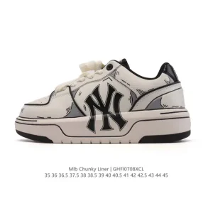 MLB Chunky Liner Basic Leather Retro Streetwear Sneakers for Men and Women