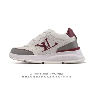 Louis Vuitton Classic White Leather Sneakers for Men and Women