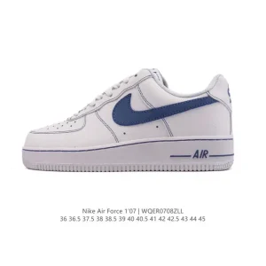 Nike Air Force 1 '07 Low White Leather Sneakers with Air Cushion