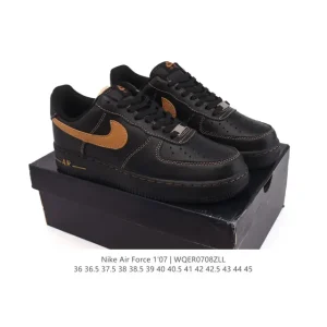 Nike Air Force 1 07 Low White Leather Sneakers with Air Cushioning