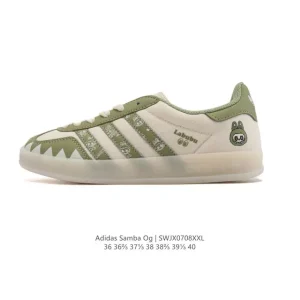 Adidas Samba OG Classic Leather Sneakers for Women White Gum Sole