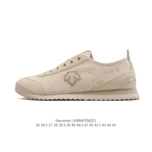 Descente Chron Retro Leather Canvas Sneakers for Men and Women