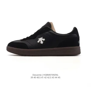 Descente Lightweight Leather Shoes Fashion Casual Sneakers Thick Sole Platform Unisex Business Shoes