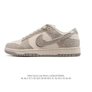Gucci x Nike Dunk Low SB Classic Skateboarding Sneakers with Zoom Air