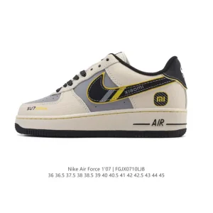 Nike Air Force 1 Low White Leather Sneakers with Air Cushion