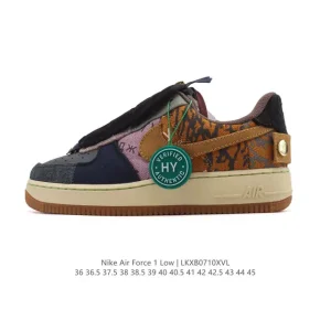 Nike Air Force 1 Low Canvas Sneakers with Air Cushioning and Durable Rubber Sole