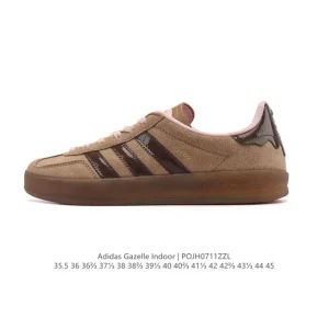 Adidas Originals Gazelle Indoor Retro Leather Sneakers with Gum Sole