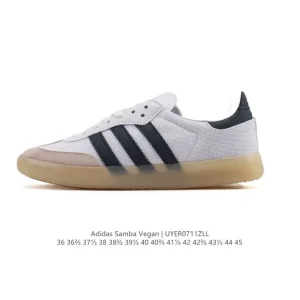 Adidas Samba Vegan Leather White Gum Sole Retro Sneakers