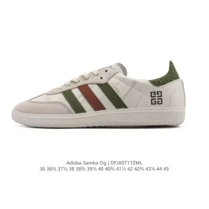 Adidas Samba OG Classic Leather Sneakers White Gum Sole