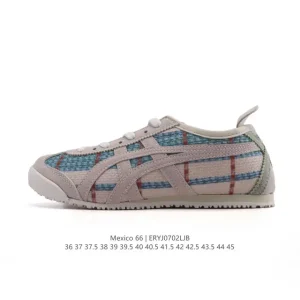 ASICS Onitsuka Tiger Mexico 66 Classic Vintage Canvas Sneakers with Arch Support