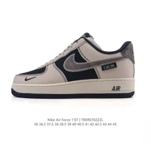 Nike Air Force 1 Low 07 White Leather Sneakers with Air Cushion