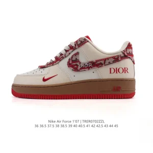 Nike Air Force 1 '07 Low White Leather Sneakers with Air Cushion