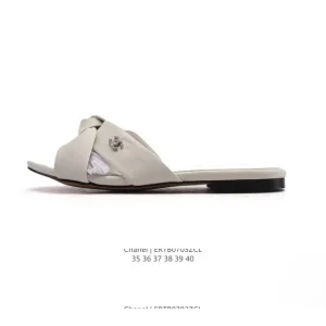 Chanel Women's Leather Slides Summer Luxury High-End European Style