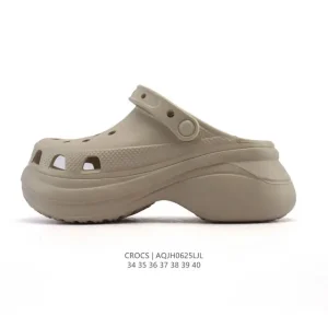 Crocs Women's Thick Sole Platform Sandals - White Jing Tong Style