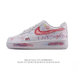 Nike Air Force 1 Low 07 White Leather Sneakers with Air Cushion