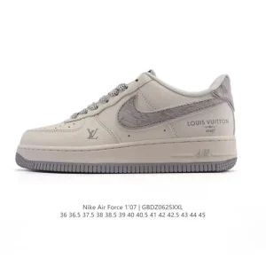 Nike Air Force 1 Low White Leather Casual Sneakers with Air Cushion