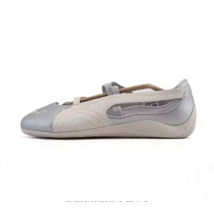 Puma Speedcat Ballet Mary Jane Shoes for Women - Silver Racing Style