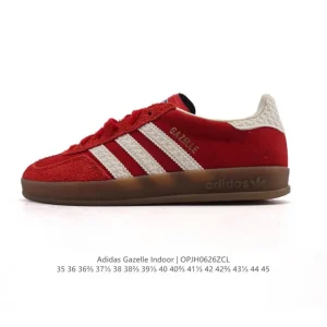 Adidas Originals Gazelle Indoor Retro Leather Sneakers with Gum Sole