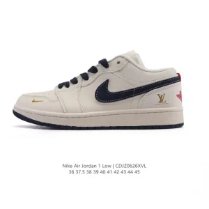 Jordan Air AJ1 Low Louis Vuitton Collaboration Vintage Basketball Shoes