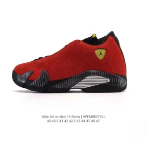 Air Jordan 14 Retro Red Suede Basketball Shoes for Men and Women