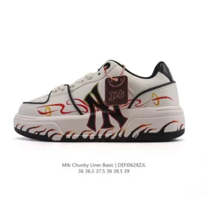 MLB Chunky Liner Basic Hand-Drawn 2025 New Arrival Low Top Thick Sole Casual Sneakers