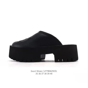 Gucci GG Canvas Slippers with Chunky Heel for Women