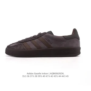 Adidas Originals Gazelle Indoor Retro Leather Sneakers with Gum Sole
