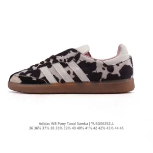 Adidas Wb Pony Tonal Samba Cow Print Fuzzy Retro Sneakers 2025