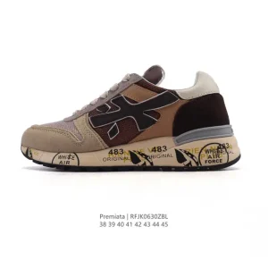Premiata Steven Leather Retro Running Shoes for Men and Women