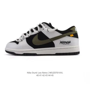 Nike Dunk Low Retro Vintage Basketball Shoes with Leather Upper and Rubber Sole