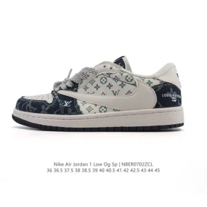Jordan 1 Low OG SP Military Blue Reverse Swoosh LV Collab 2025