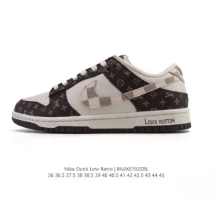 Nike Dunk Low Retro Louis Vuitton Collaboration Vintage Basketball Skate Shoes
