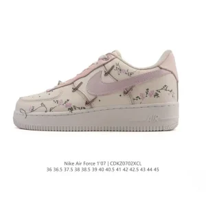 Nike Air Force 1 07 Low White Leather Sneakers with Air Cushion
