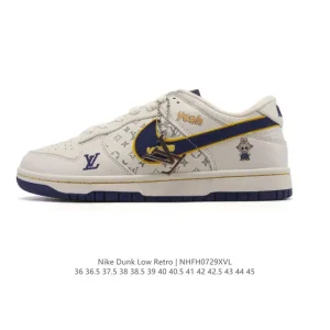 Nike SB Dunk Low Pro Vintage Leather Skateboarding Shoes for Men and Women